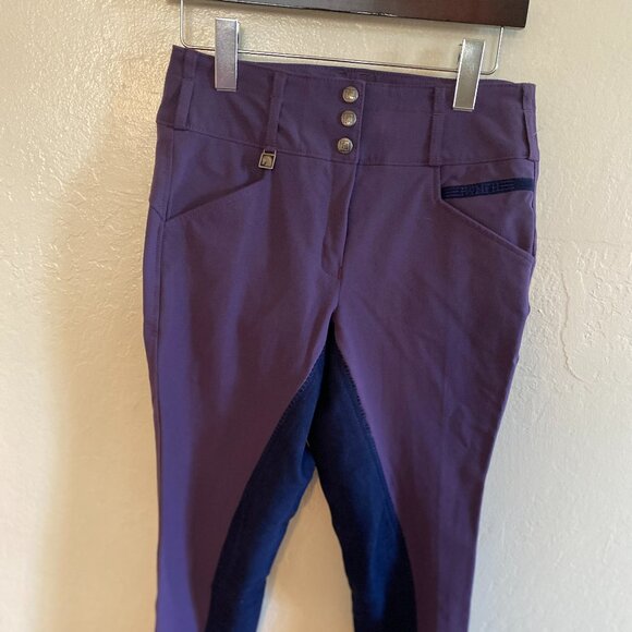 ROMFH Equestrian Apparel Full Seat Breeches Women’s Size 28R — Purple/Navy - Picture 1 of 11